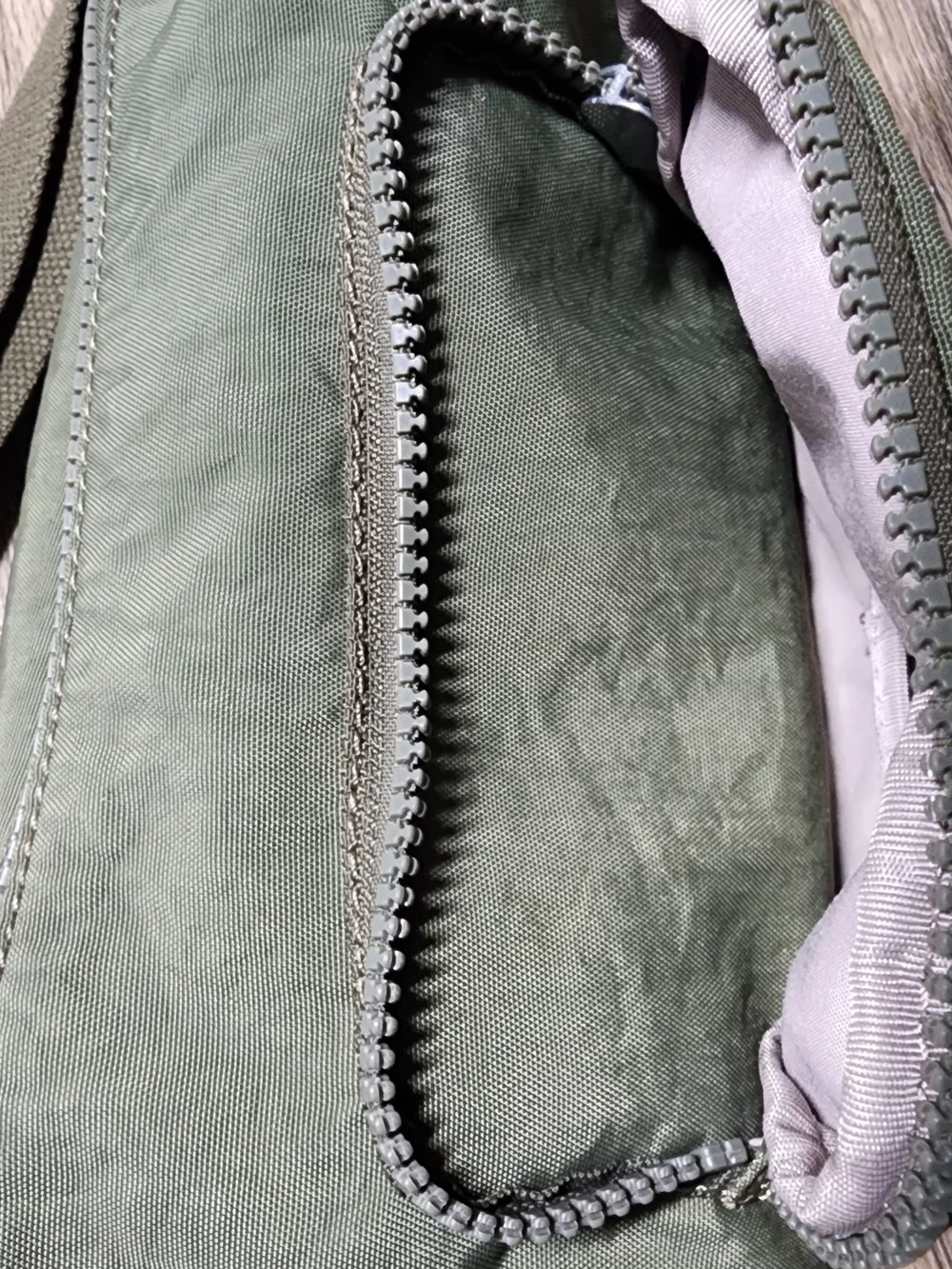 Kipling Olive Green Y2K Nylon Shoulder Bag w/ Monkey Charm
